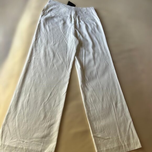 Massimo Dutti Viscose & Wool Blend Flowing Darted Wide Leg Trousers Size 10 NWT - Picture 11 of 15